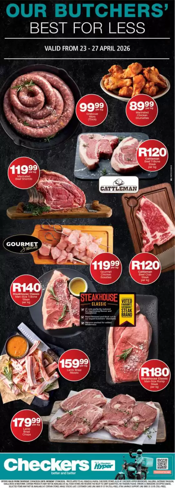 Checkers Hyper catalogue in Standerton | Checkers Butchery Promotion 23 April | 2026-04-22T00:00:00.000Z - 2026-04-27T00:00:00.000Z