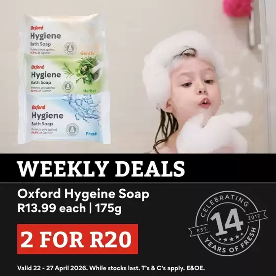 Oxford Freshmarket catalogue in Standerton | Exclusive bargains | 2026-04-22T00:00:00.000Z - 2026-04-27T00:00:00.000Z