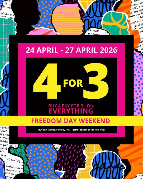 PQ Clothing catalogue in Pretoria | 4 For 3 | 2026-04-24T00:00:00.000Z - 2026-04-27T00:00:00.000Z