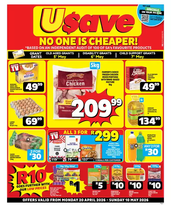 Usave catalogue in Soweto | Ecusavepricesavings20apr10may2026 | 2026-04-20T00:00:00.000Z - 2026-05-10T00:00:00.000Z