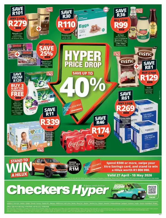 Checkers Hyper catalogue in Modimolle | Checkers Hyper Price Drop Promotion Gauteng 27 April | 2026-04-26T00:00:00.000Z - 2026-05-10T00:00:00.000Z