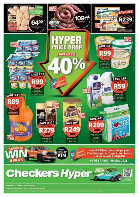 Checkers Hyper catalogue in Modimolle | Offers for bargain hunters | 2026-04-26T00:00:00.000Z - 2026-05-10T00:00:00.000Z