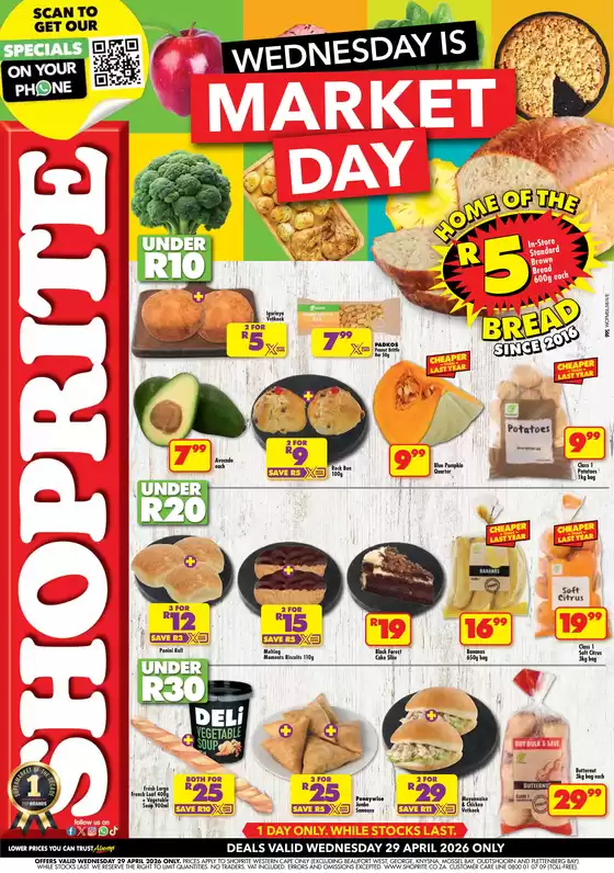 Shoprite catalogue | Shoprite Market Day Deals Valid 29 April | 2026-04-29T00:00:00.000Z - 2026-04-29T00:00:00.000Z