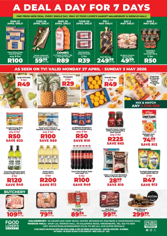 Food Lover's Market catalogue in Ibhayi | 7 Day Deals - 27 Apr -03 May | 2026-04-26T00:00:00.000Z - 2026-05-03T00:00:00.000Z