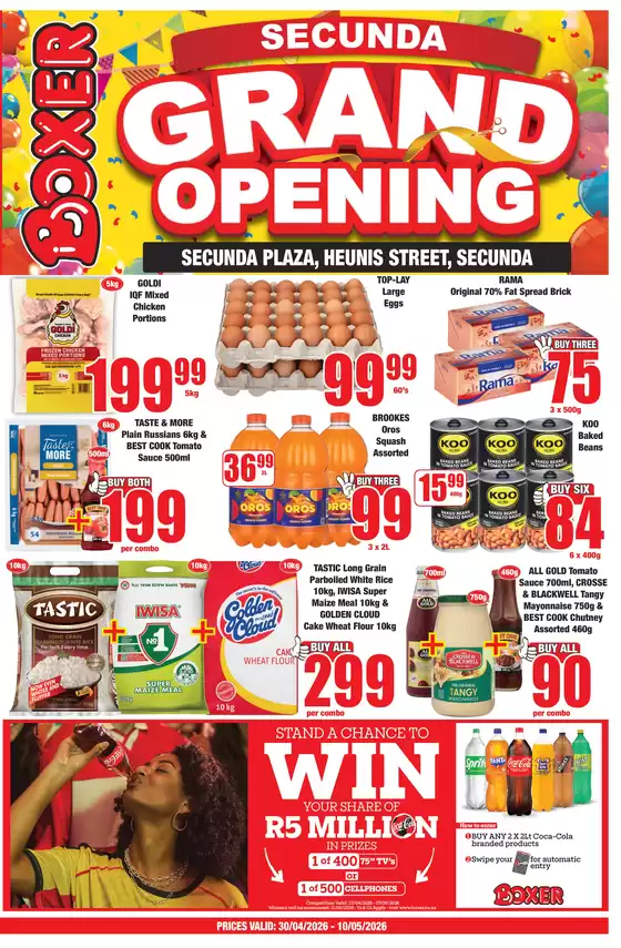 Boxer catalogue | Secunda Grand Opening | 2026-04-30T00:00:00.000Z - 2026-05-10T00:00:00.000Z