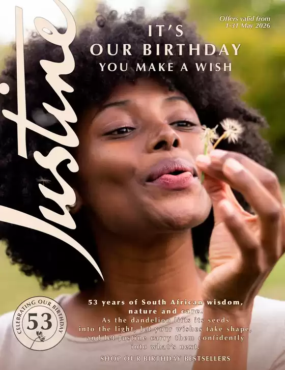 Justine catalogue in Barberton | JUSTINE BIRTHDAY OFFERS | 2026-05-01T00:00:00.000Z - 2026-05-31T00:00:00.000Z