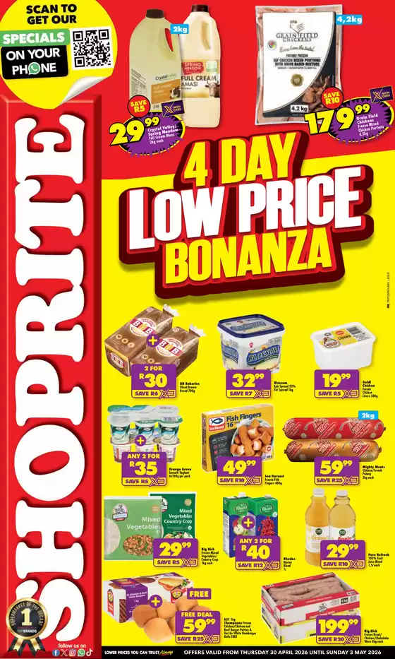 Shoprite catalogue in Johannesburg | Shoprite Low Price Bonanza KwaZulu-Natal 30 April - 3 May | 2026-04-30T00:00:00.000Z - 2026-05-03T00:00:00.000Z