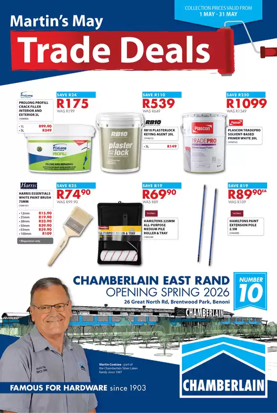 Chamberlain catalogue | Martin's May Trade Deals | 2026-05-04T00:00:00.000Z - 2026-05-31T00:00:00.000Z