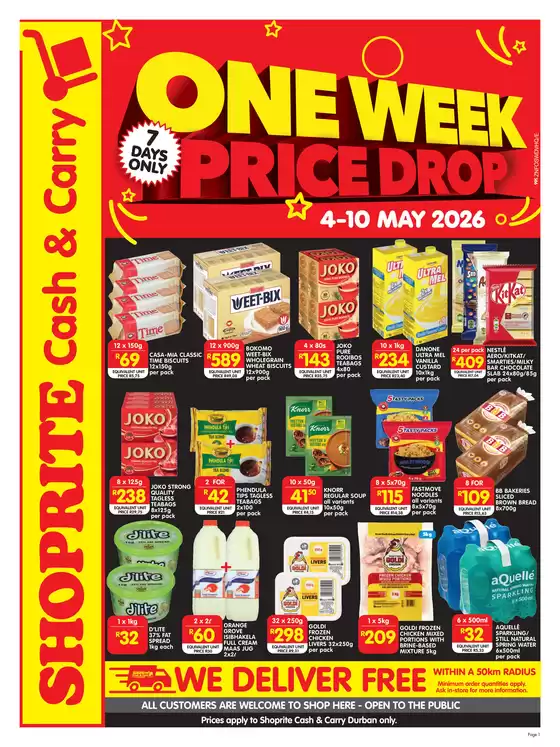 Shoprite catalogue | Shoprite Cash Carry One Week Price Durban - 4 to 10 May | 2026-05-04T00:00:00.000Z - 2026-05-10T00:00:00.000Z