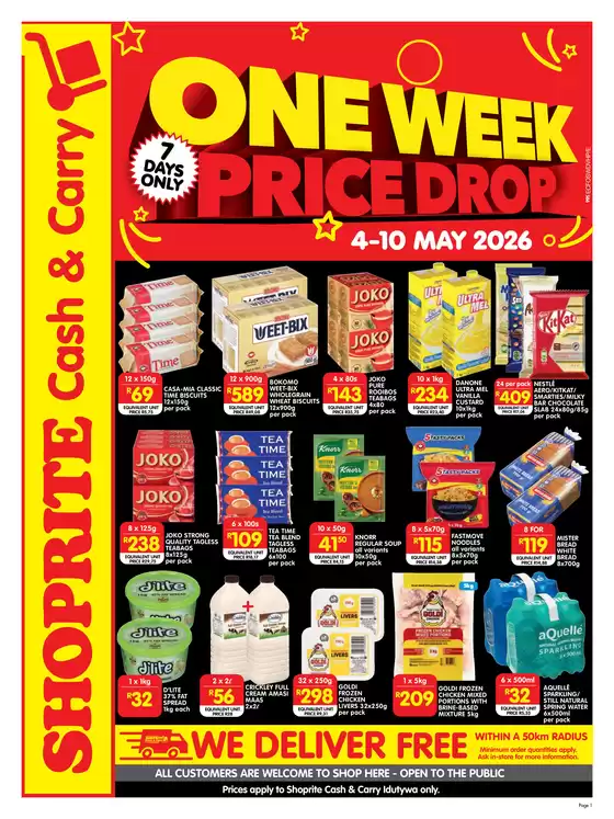 Shoprite catalogue | Shoprite Cash Carry One Week Price Drop Idutywa 4 May - 10 May | 2026-05-04T00:00:00.000Z - 2026-05-10T00:00:00.000Z