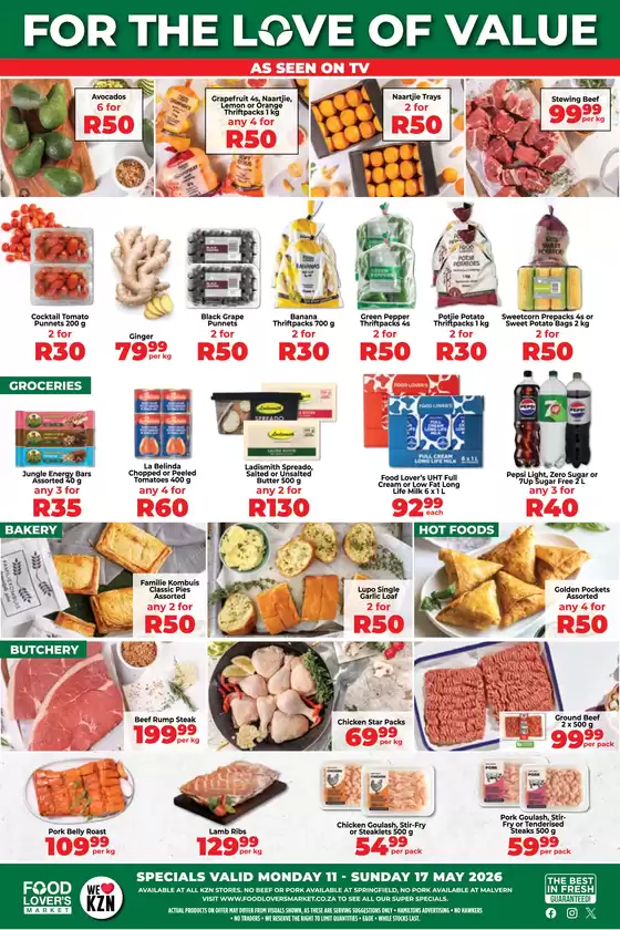 Food Lover's Market catalogue | KwaZulu-Natal - 11 - 17 May 2026 | 2026-05-10T00:00:00.000Z - 2026-05-17T00:00:00.000Z