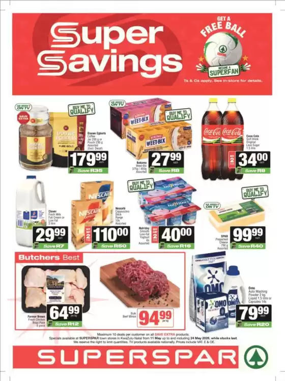 SuperSpar catalogue in Umhlanga Rocks | Great discounts on selected products | 2026-05-11T00:00:00.000Z - 2026-05-24T00:00:00.000Z