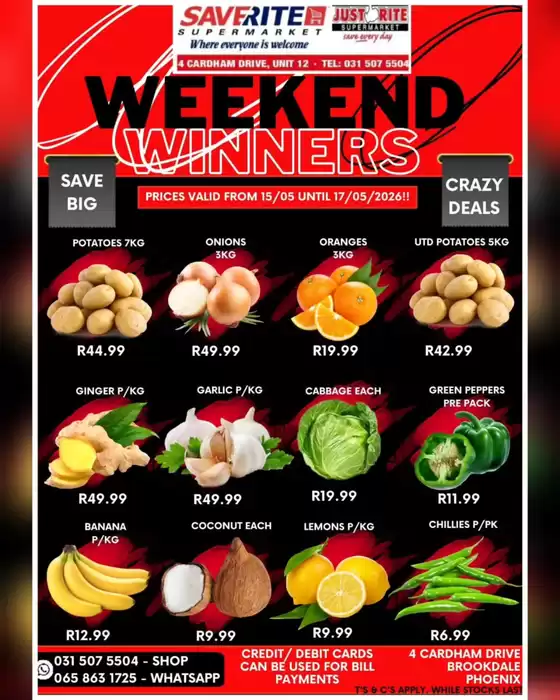 Saverite catalogue in Mthatha | Weekend Winners | 2026-05-14T00:00:00.000Z - 2026-05-17T00:00:00.000Z