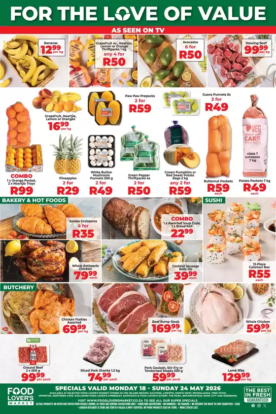 Food Lover's Market catalogue in Randfontein | Inland - 18 - 24 May 2026 | 2026-05-17T00:00:00.000Z - 2026-05-24T00:00:00.000Z
