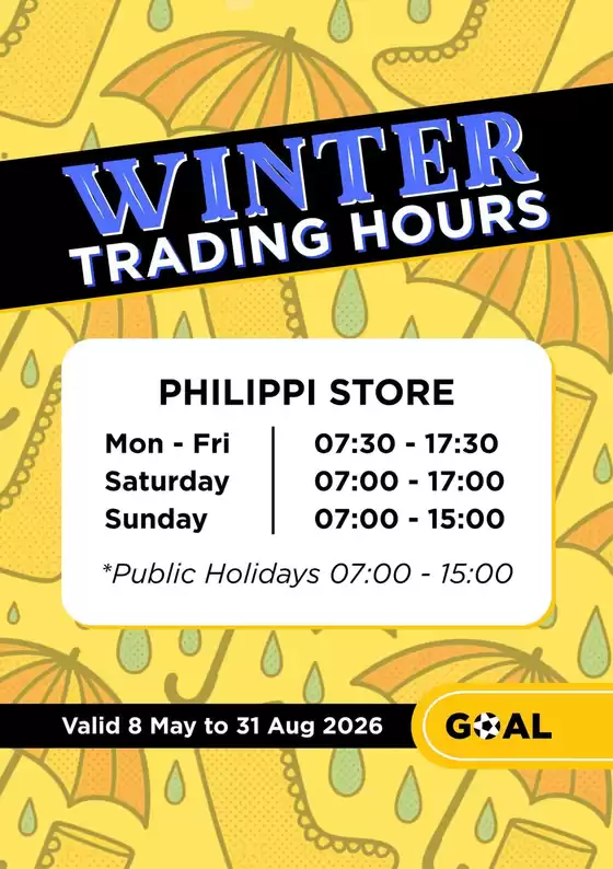 Goal Supermarket catalogue in Johannesburg | Great discounts on selected products | 2026-05-08T00:00:00.000Z - 2026-08-31T00:00:00.000Z