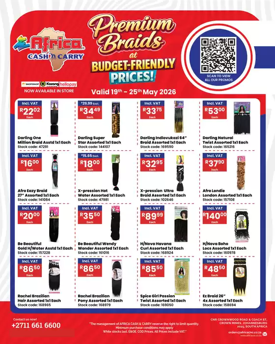 Africa Cash & Carry catalogue | Tuesday Promo | 2026-05-19T00:00:00.000Z - 2026-05-25T00:00:00.000Z