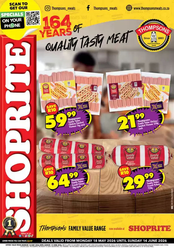 Shoprite catalogue | Shoprite Thompsons Savings Western Cape 18 May - 14 June | 2026-05-18T00:00:00.000Z - 2026-06-14T00:00:00.000Z
