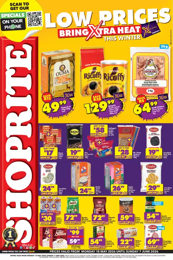 Shoprite catalogue | Shoprite Low Price Winter KwaZulu-Natal 18 May - 7 June | 2026-05-18T00:00:00.000Z - 2026-06-07T00:00:00.000Z