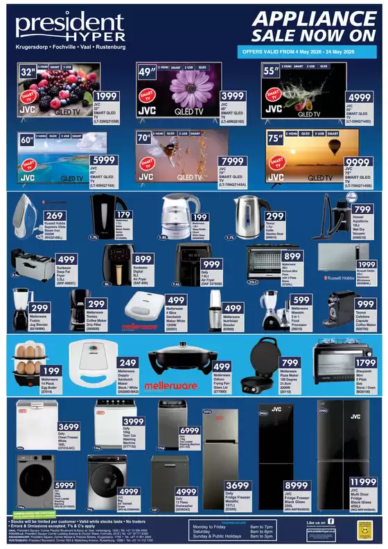 President Hyper catalogue | Appliance Sale Now On | 2026-05-04T00:00:00.000Z - 2026-05-24T00:00:00.000Z