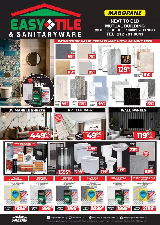 Easy Build catalogue in Mokopane | Easy Tile & Sanityware | 2026-05-19T00:00:00.000Z - 2026-06-30T00:00:00.000Z