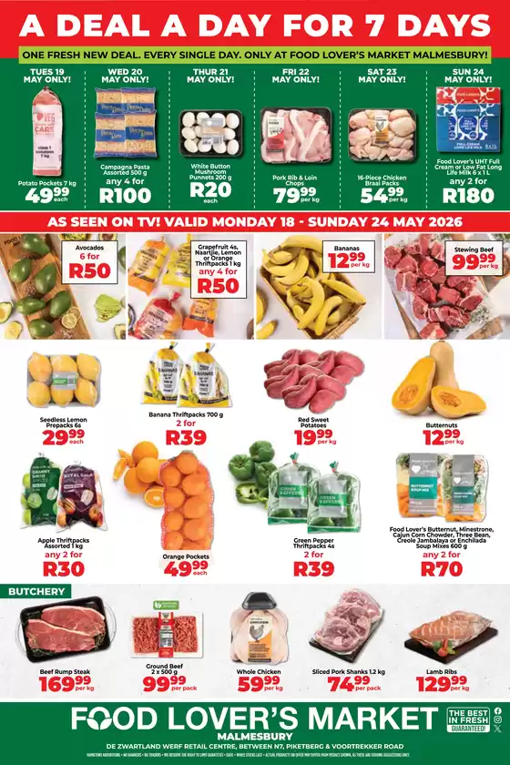 Food Lover's Market catalogue | Malmesbury - A Deal A Day - 18 - 24 May | 2026-05-17T00:00:00.000Z - 2026-05-24T00:00:00.000Z