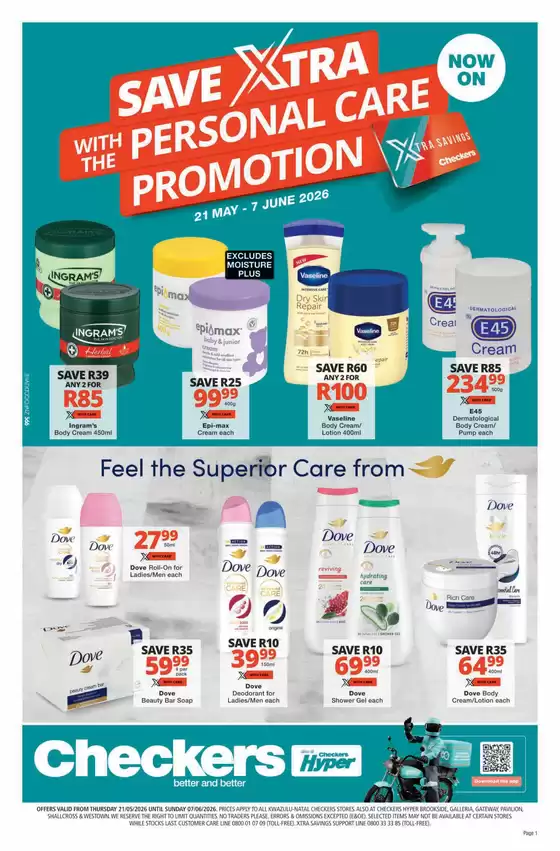 Checkers catalogue | Checkers Personal Care Promotion KwaZulu-Natal | 2026-05-20T00:00:00.000Z - 2026-06-07T00:00:00.000Z