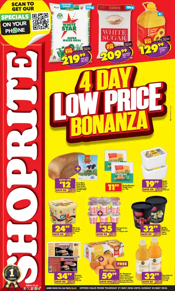 Shoprite catalogue in Colesberg | Shoprite Low Price Bonanza KwaZulu-Natal 21 May - 24 May | 2026-05-21T00:00:00.000Z - 2026-05-24T00:00:00.000Z