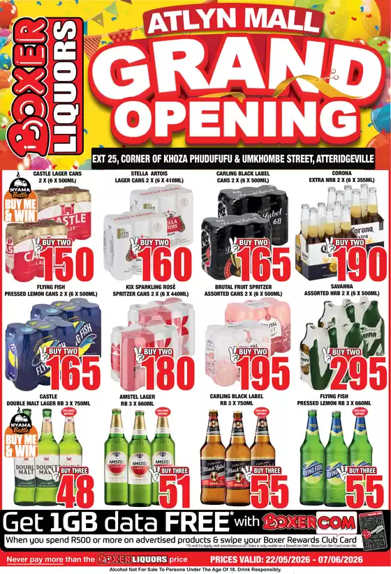 Boxer Liquors catalogue | Atlyn Mall Liquor Grand Opening | 2026-05-22T00:00:00.000Z - 2026-06-07T00:00:00.000Z