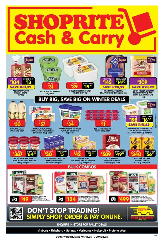 Shoprite catalogue in Polokwane | Shoprite Cash Carry Winter Deals Exclusive Gauteng 25 May - 7 June | 2026-05-25T00:00:00.000Z - 2026-06-07T00:00:00.000Z