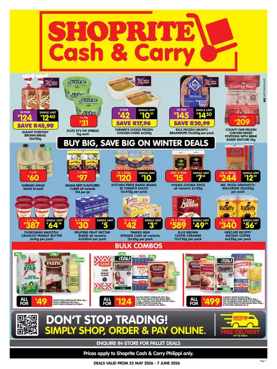 Shoprite catalogue in Polokwane | Shoprite Cash Carry Winter Deals Philippi 25 May - 7 June | 2026-05-25T00:00:00.000Z - 2026-06-07T00:00:00.000Z