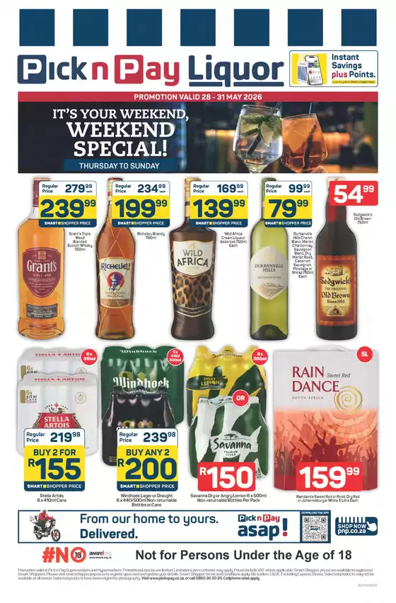 Pick n Pay catalogue in Kagiso | Pick n Pay Weekend Liquor Specials | 2026-05-28T00:00:00.000Z - 2026-05-31T00:00:00.000Z