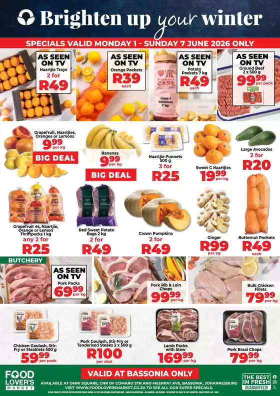 Food Lover's Market catalogue | Bassonia - 1 - 7 June 2026 | 2026-05-31T00:00:00.000Z - 2026-06-07T00:00:00.000Z