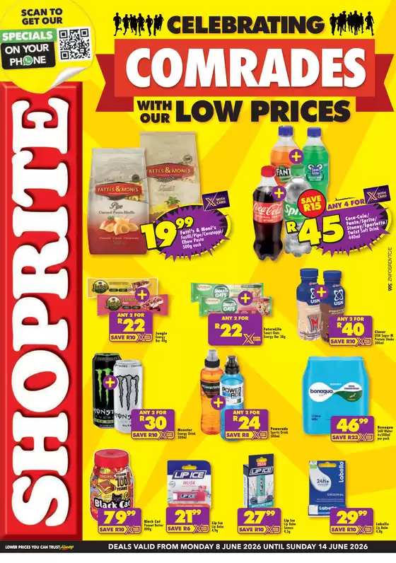 Shoprite catalogue | Shoprite Low Price Comrades Essentials KwaZulu-Natal 8 June - 14 June | 2026-06-08T00:00:00.000Z - 2026-06-14T00:00:00.000Z