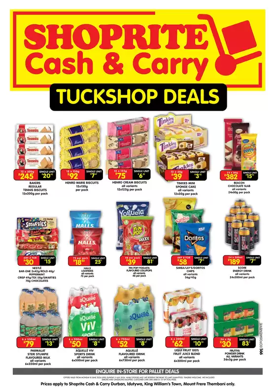 Shoprite catalogue | Shoprite Cash Carry Tuckshop Deals Durban Mount Frere 8 June - 5 July | 2026-06-08T00:00:00.000Z - 2026-07-05T00:00:00.000Z