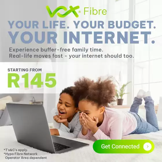 Vox Telecom catalogue in Mmakau | Vox Telecom Sale | 2026-06-10T00:00:00.000Z - 2026-06-24T00:00:00.000Z