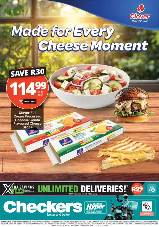 Checkers catalogue | Checkers Clover Cheese Promotion 8 June | 2026-06-07T00:00:00.000Z - 2026-06-28T00:00:00.000Z
