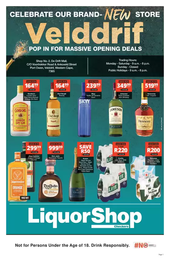 Checkers Liquor Shop catalogue | Checkers LiquorShop Velddrif Store Opening 15 June | 2026-06-14T00:00:00.000Z - 2026-06-28T00:00:00.000Z