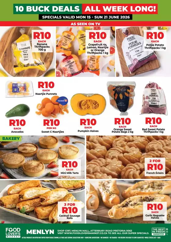 Food Lover's Market catalogue | 10 Buck Week - Menlyn - 15 - 21 June 2026 | 2026-06-14T00:00:00.000Z - 2026-06-21T00:00:00.000Z