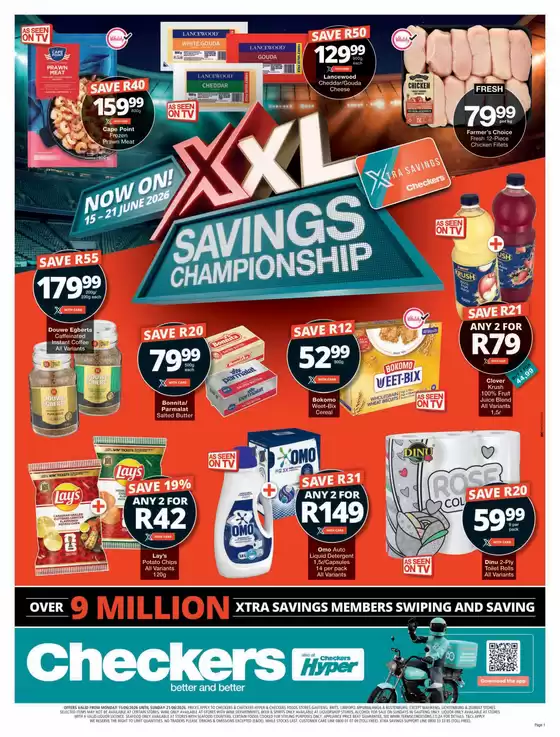 Checkers Hyper catalogue | Checkers XXL Savings Promotion Week 2 Gauteng 15 June | 2026-06-14T00:00:00.000Z - 2026-06-22T00:00:00.000Z