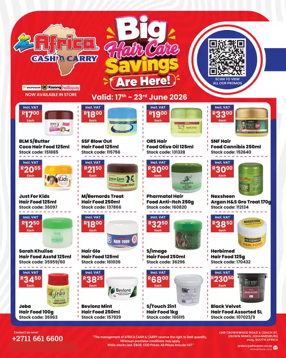 Africa Cash & Carry catalogue | Wednesday Promo | 2026-06-17T00:00:00.000Z - 2026-06-23T00:00:00.000Z