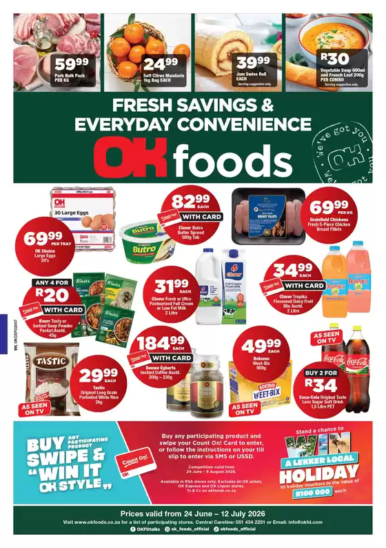 OK Foods catalogue in Kleinmond | OK Foods weekly specials | 2026-06-24T00:00:00.000Z - 2026-07-12T00:00:00.000Z