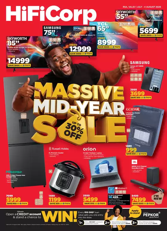 HiFi Corp catalogue in Secunda | Save now with our deals | 2026-07-01T00:00:00.000Z - 2026-08-04T00:00:00.000Z
