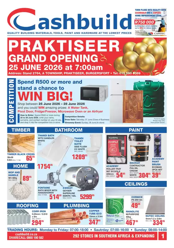 Cashbuild catalogue in  | Exclusive deals for our customers | 2026-06-25T00:00:00.000Z - 2026-06-28T00:00:00.000Z