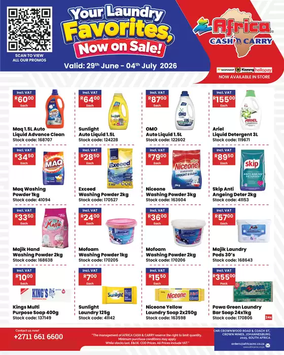 Africa Cash & Carry catalogue in  | Monday Promo | 2026-06-29T00:00:00.000Z - 2026-07-04T00:00:00.000Z
