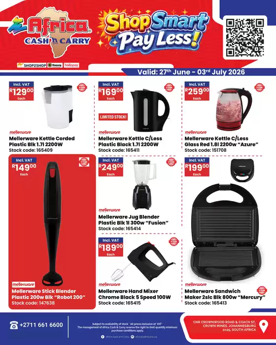 Africa Cash & Carry catalogue in  | Saturday Promo | 2026-06-27T00:00:00.000Z - 2026-07-03T00:00:00.000Z