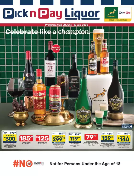 Pick n Pay catalogue in  | Pick n Pay Liquor Specials | 2026-06-29T00:00:00.000Z - 2026-07-19T00:00:00.000Z