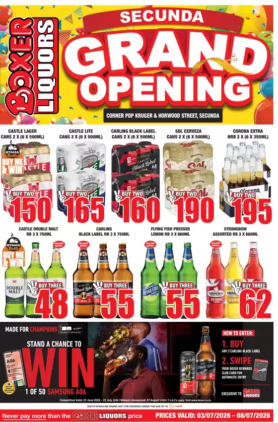 Boxer Liquors catalogue | Secunda Liqour Grand Opening | 2026-07-03T00:00:00.000Z - 2026-07-08T00:00:00.000Z