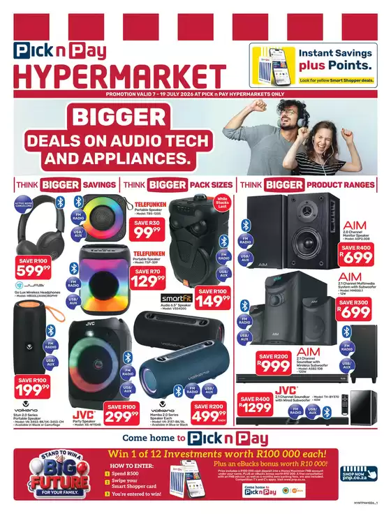 Pick n Pay Hypermarket catalogue in Pretoria | Hypermarket Audio and Appliance Specials | 2026-07-07T00:00:00.000Z - 2026-07-19T00:00:00.000Z