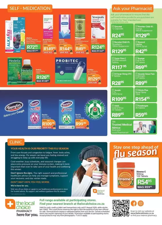 The Local Choice Pharmacy catalogue in Brits | Top offers for smart savers | 2026-07-07T00:00:00.000Z - 2026-08-03T00:00:00.000Z