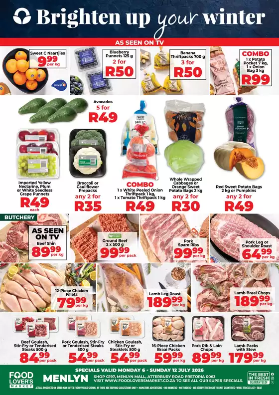 Food Lover's Market catalogue | Menlyn - 6 - 12 July 2026 | 2026-07-05T00:00:00.000Z - 2026-07-12T00:00:00.000Z